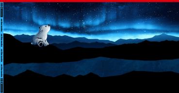 Sweat angeraut Panel Eisbär unter Nordlicht in Nordlicht Blau